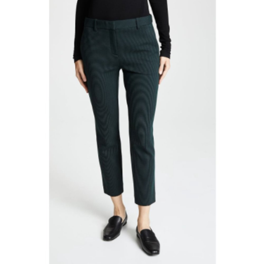 Theory Treeca Textured Knit Green Slim Crop Pants